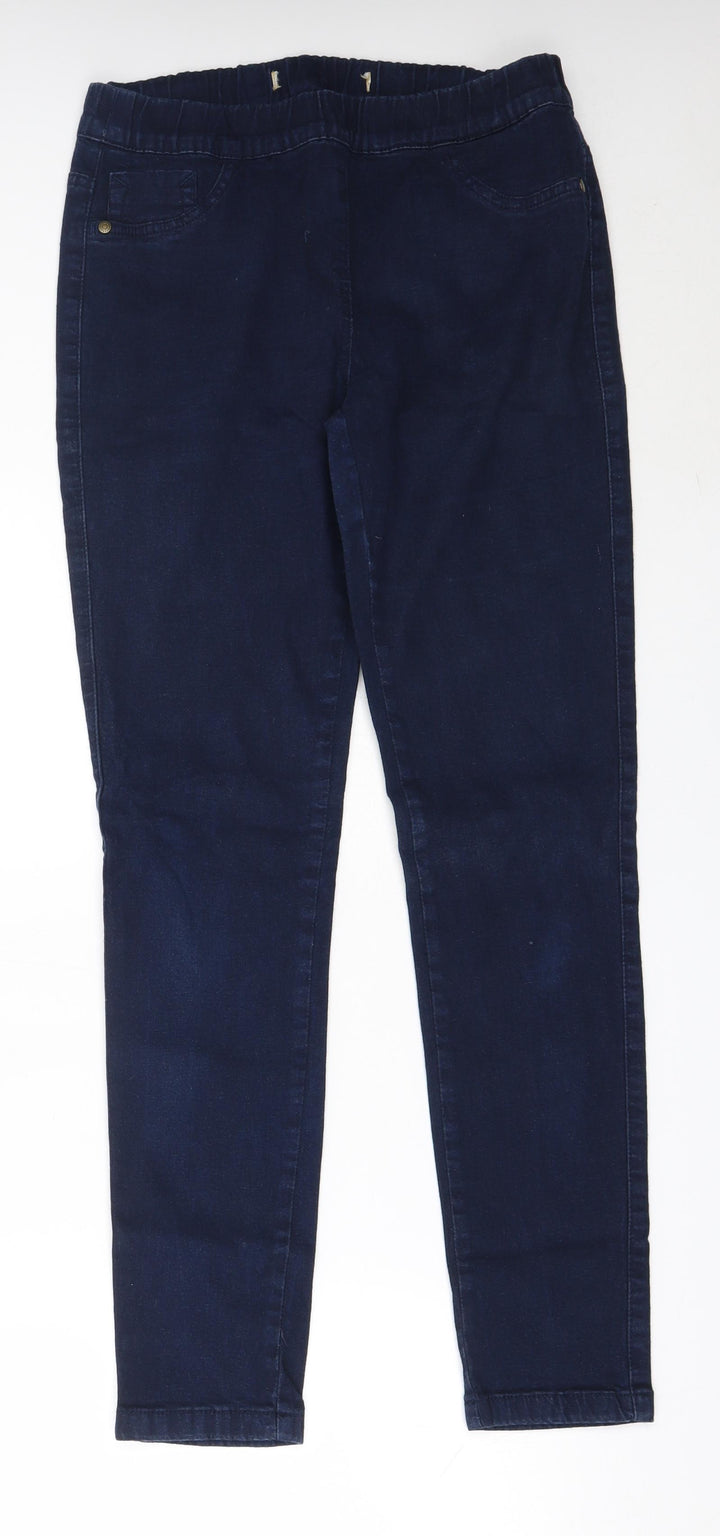 TU Womens Blue Cotton Jegging Jeans Size 12 L29.5 in Regular