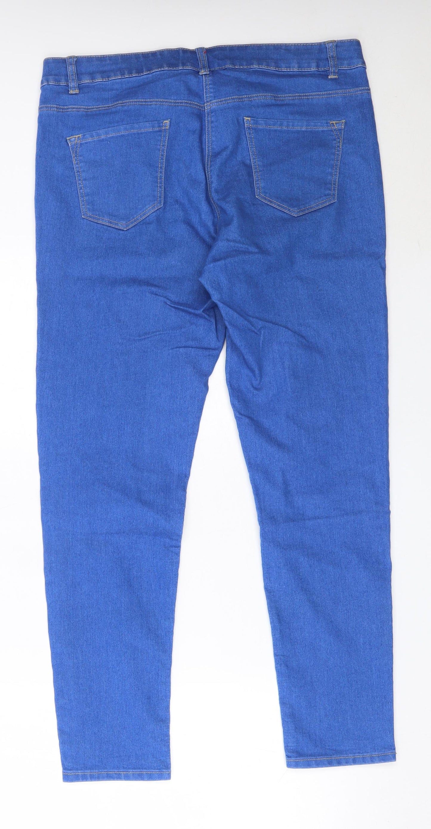 Bonmarché Womens Blue  Cotton Skinny Jeans Size 14 L29 in Regular