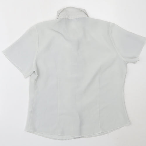 BHS Womens Grey  Polyester Basic Button-Up Size 12 Collared