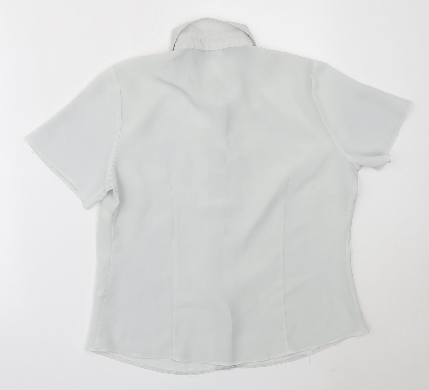 BHS Womens Grey  Polyester Basic Button-Up Size 12 Collared
