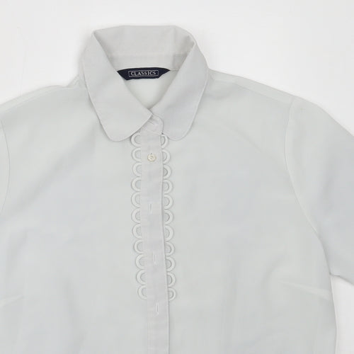 BHS Womens Grey  Polyester Basic Button-Up Size 12 Collared