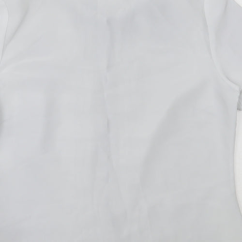 BM Collection Womens Grey  Polyester Basic Button-Up Size 12 Collared