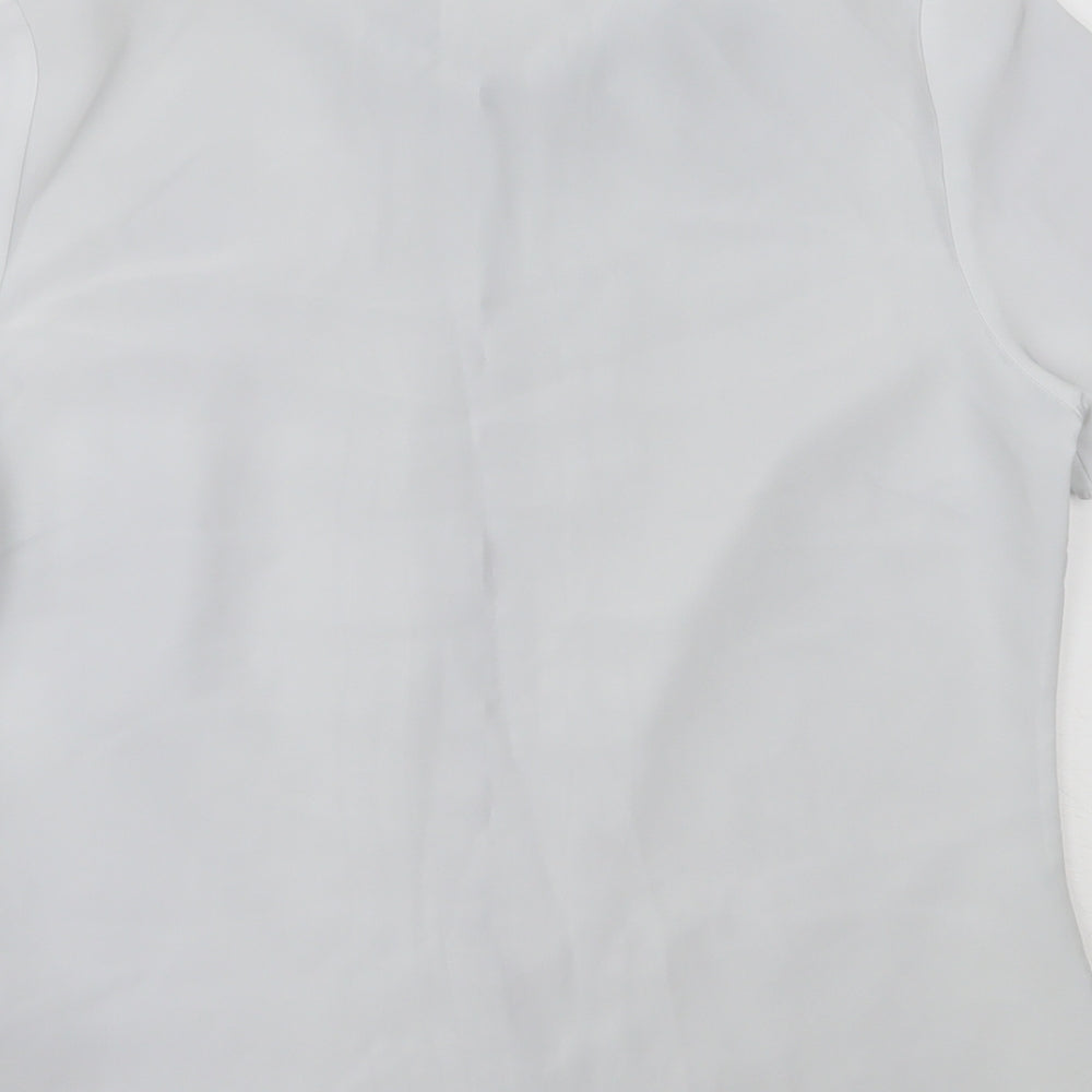 BM Collection Womens Grey  Polyester Basic Button-Up Size 12 Collared