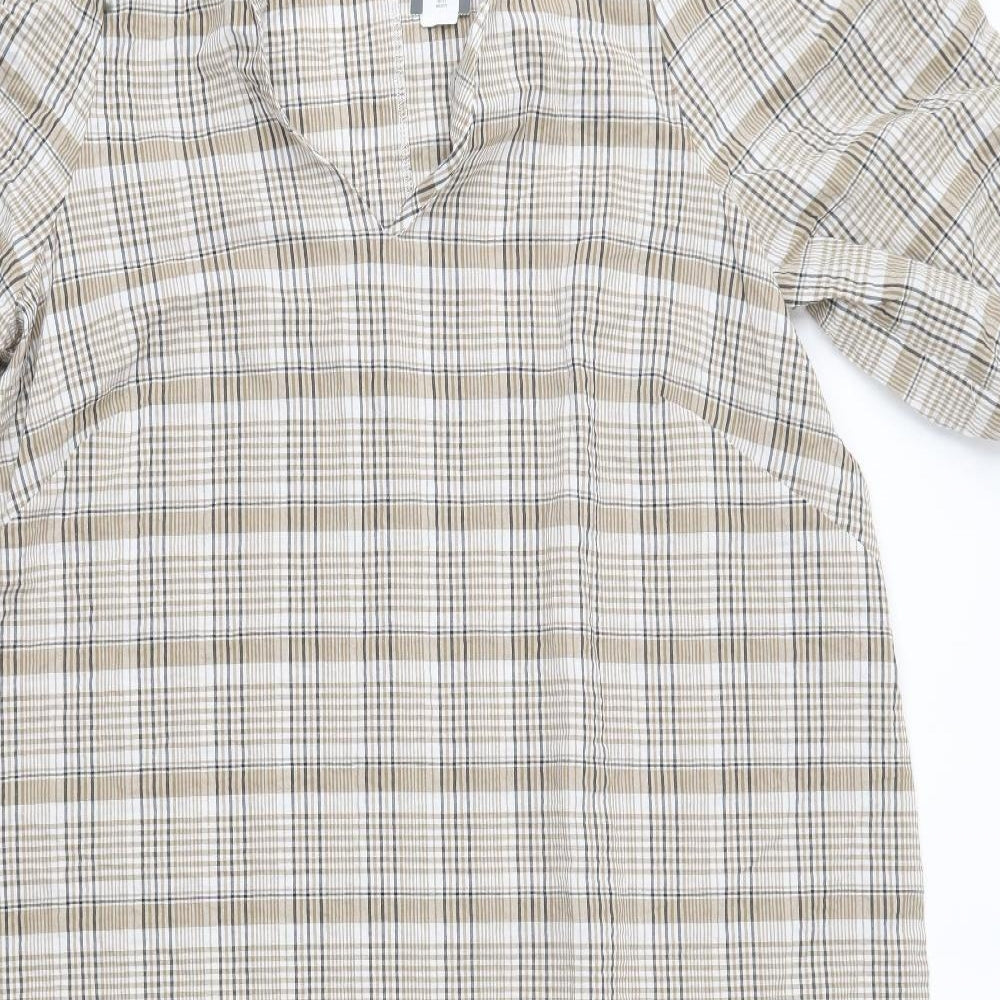 Primark Womens Beige Check Cotton Shift  Size 20  V-Neck