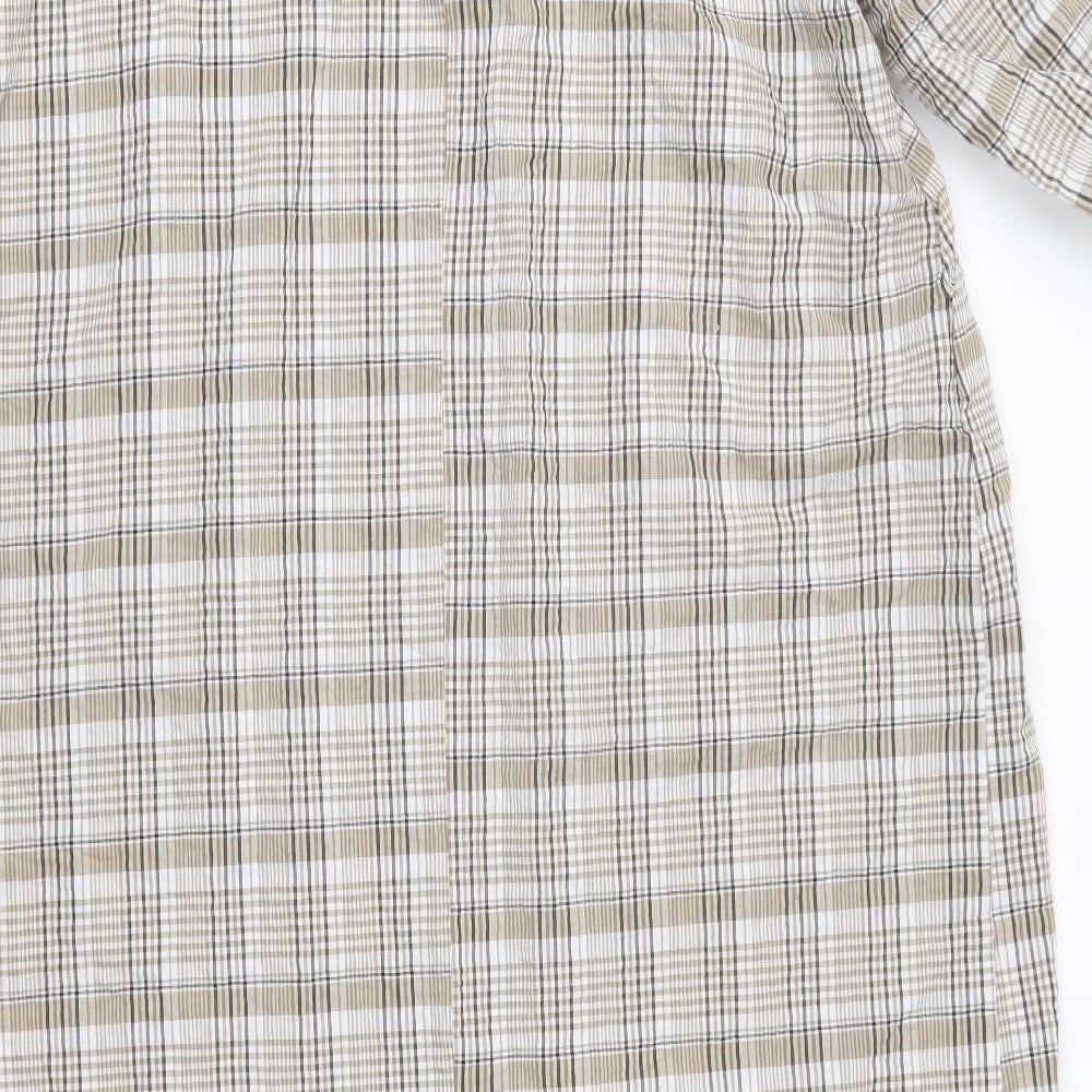 Primark Womens Beige Check Cotton Shift  Size 20  V-Neck