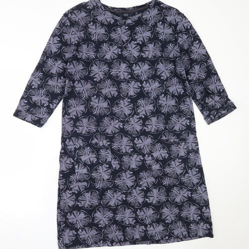 EWM Womens Blue  Cotton Shift  Size 14  Round Neck
