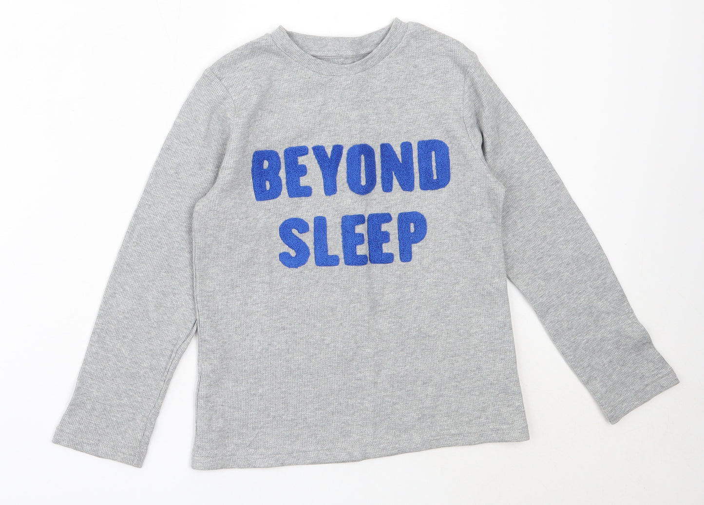NEXT Boys Grey  Cotton Basic T-Shirt Size 7-8 Years Round Neck