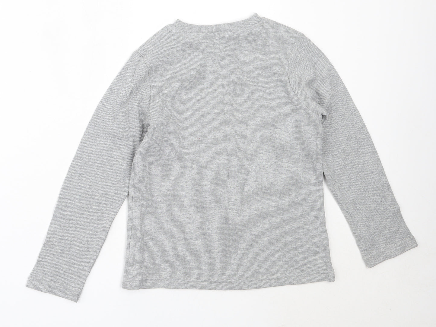 NEXT Boys Grey  Cotton Basic T-Shirt Size 7-8 Years Round Neck