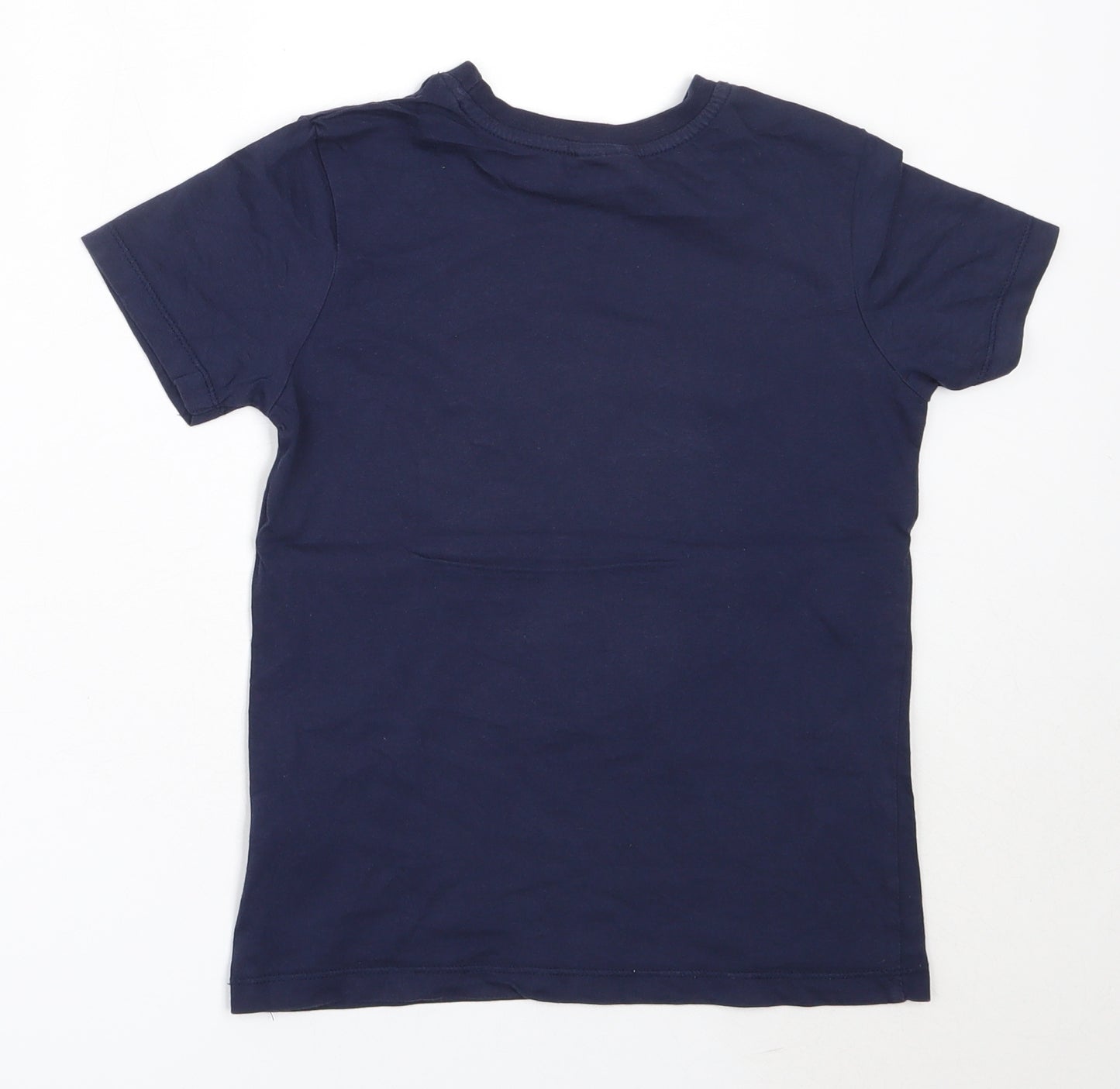 George Boys Blue  Cotton Basic T-Shirt Size 7-8 Years Round Neck  - christmas