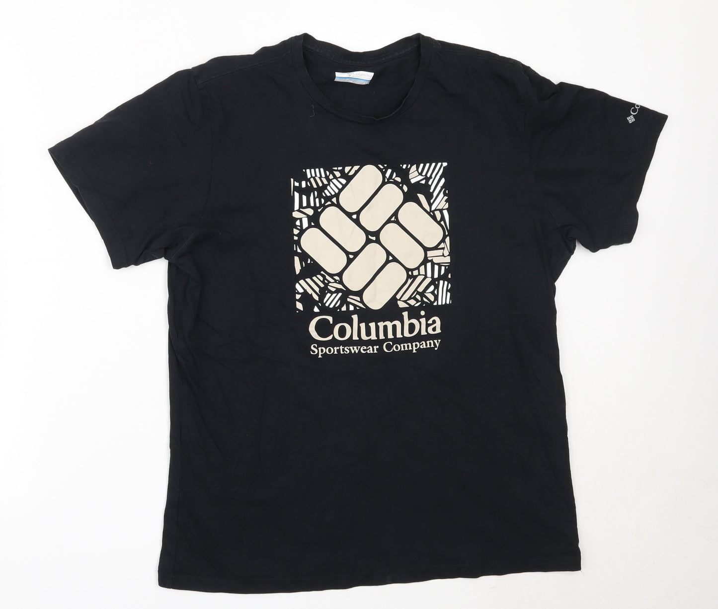 Columbia Mens Black  Cotton  T-Shirt Size L Round Neck