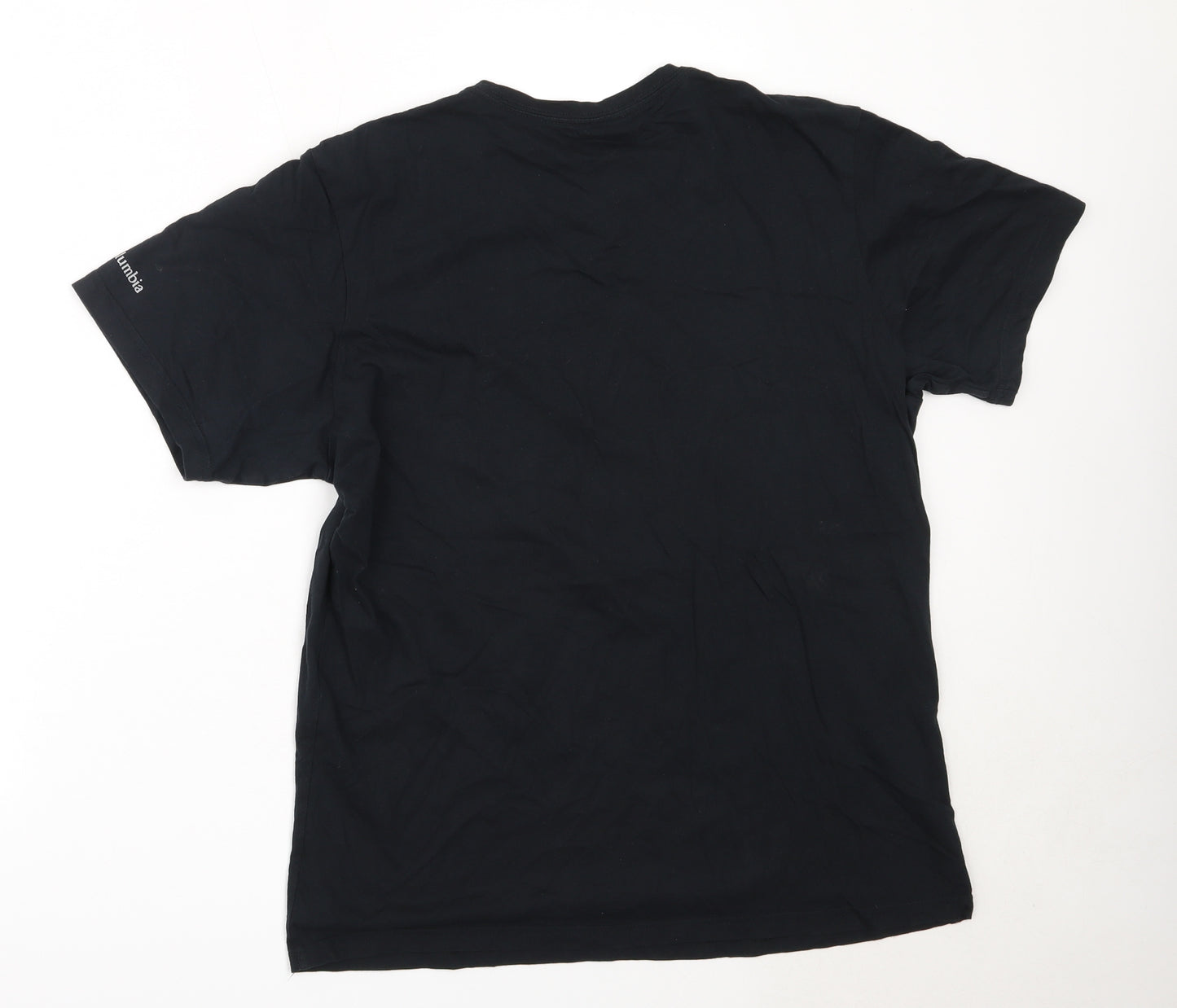 Columbia Mens Black  Cotton  T-Shirt Size L Round Neck