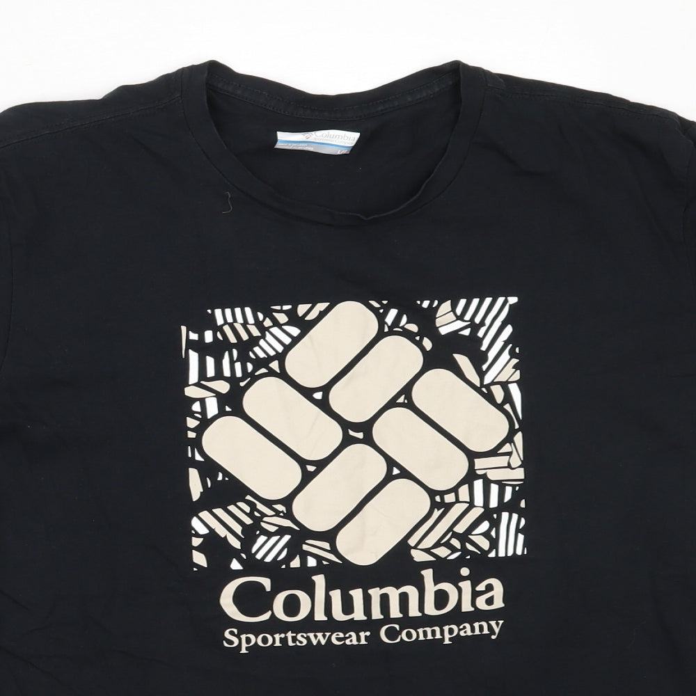 Columbia Mens Black  Cotton  T-Shirt Size L Round Neck