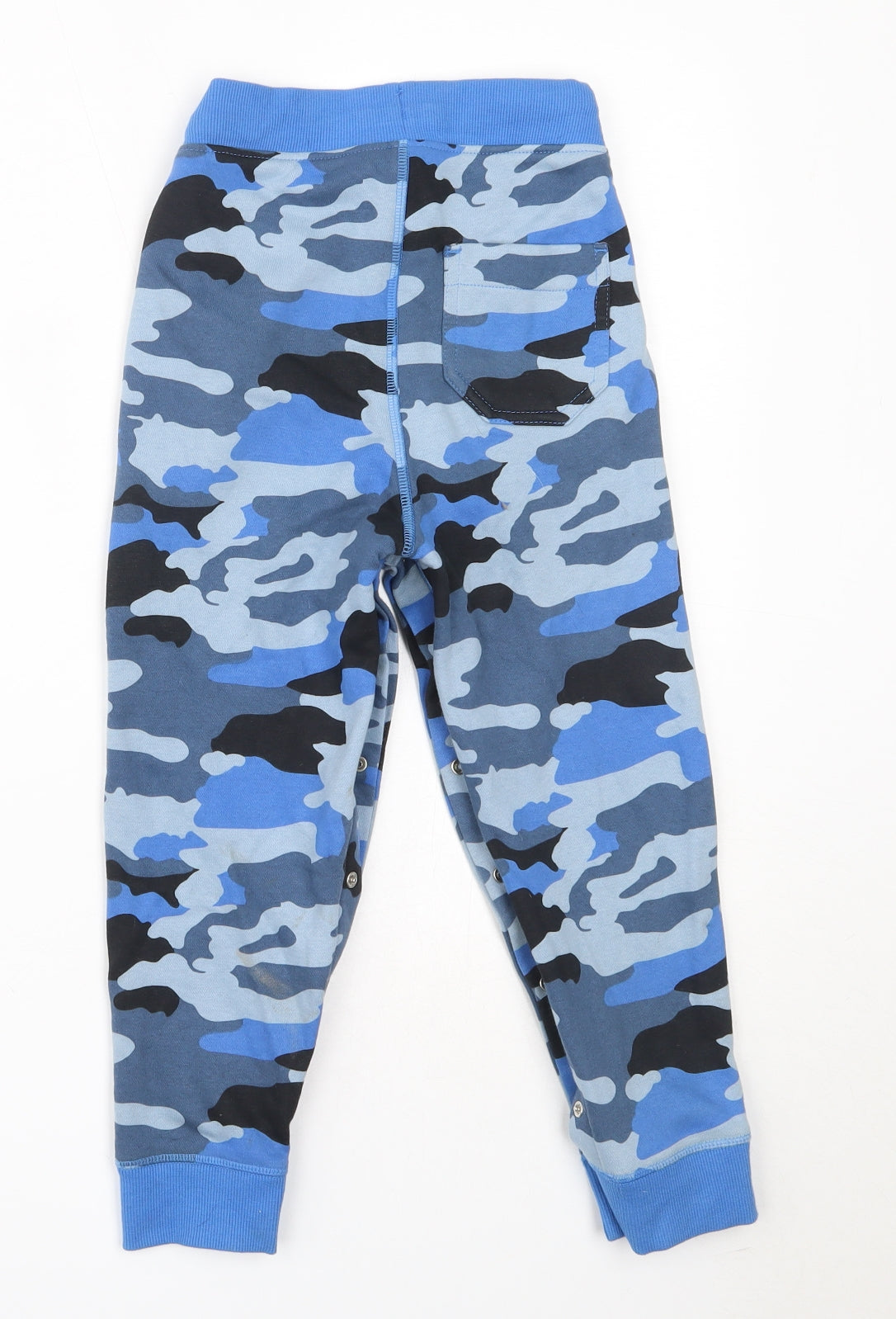 Marks and Spencer Boys Blue Camouflage Cotton Jogger Trousers Size 5-6 Years  Regular