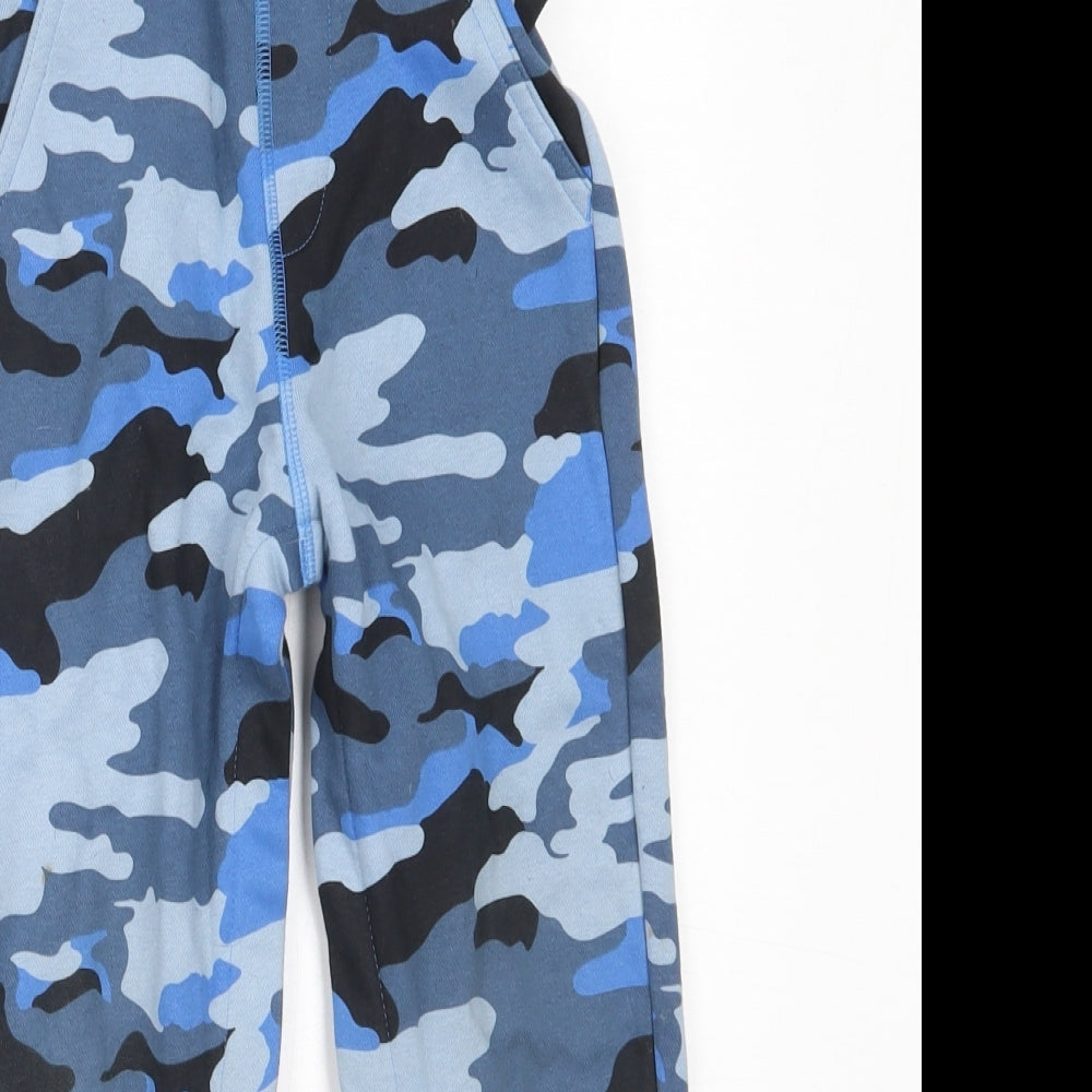 Marks and Spencer Boys Blue Camouflage Cotton Jogger Trousers Size 5-6 Years  Regular