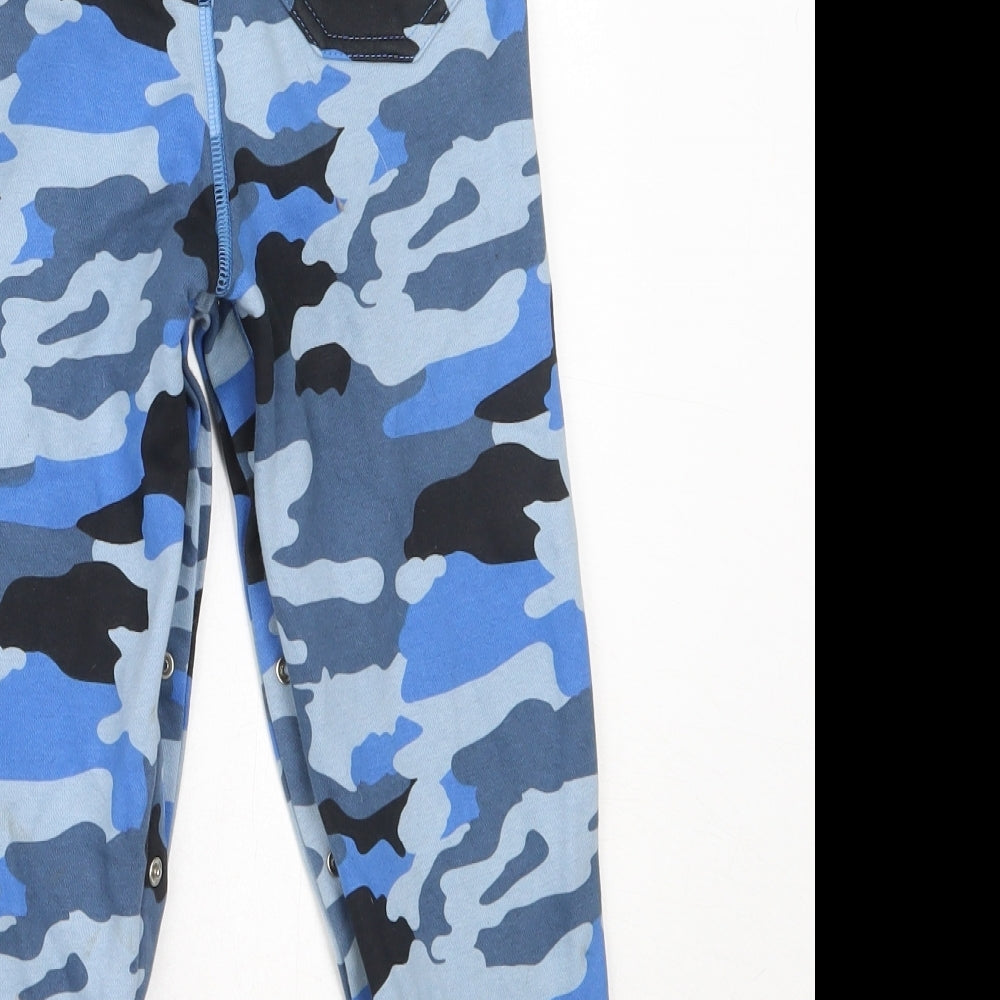 Marks and Spencer Boys Blue Camouflage Cotton Jogger Trousers Size 5-6 Years  Regular