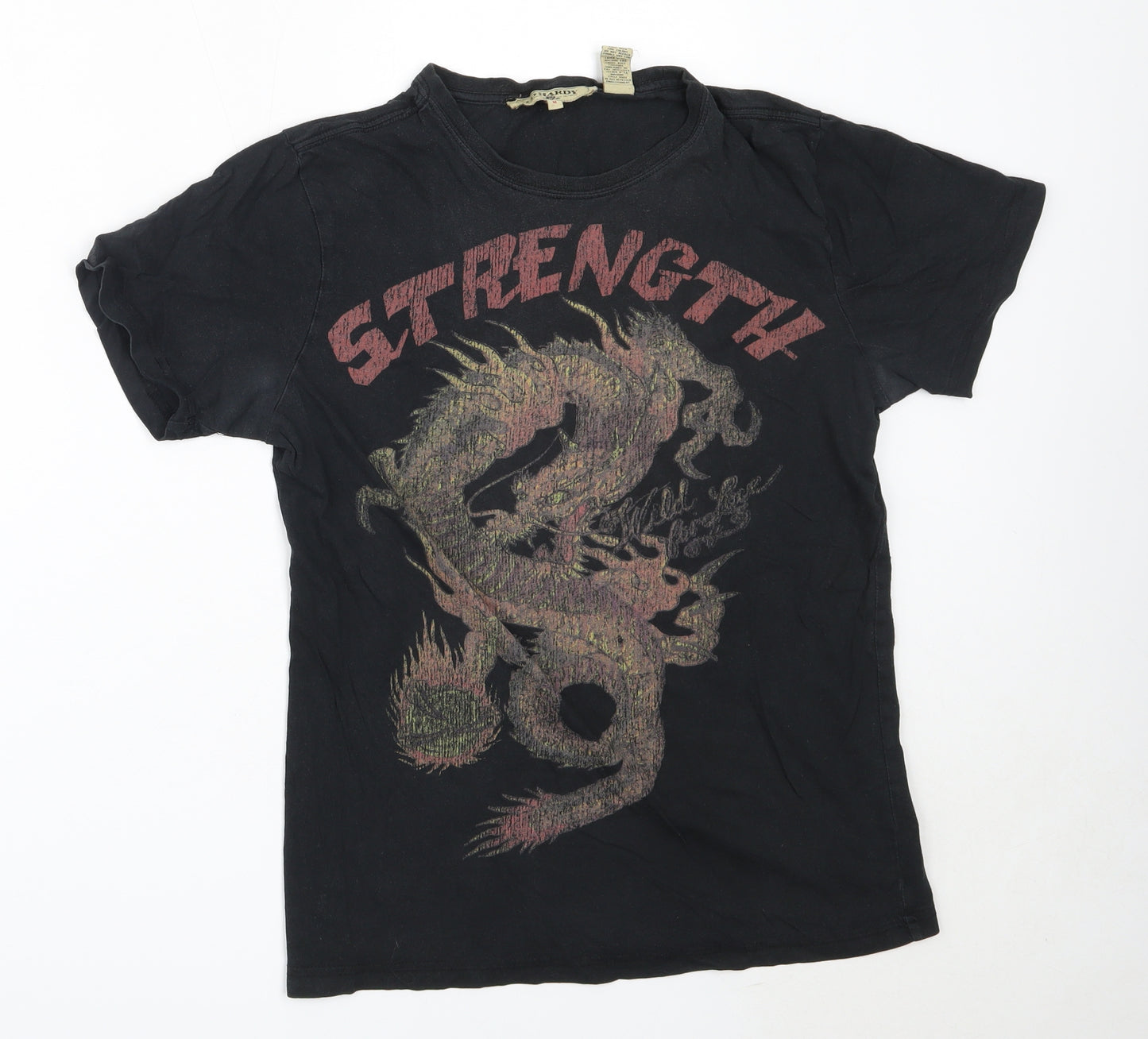 Ed Hardy Mens Black  Cotton  T-Shirt Size M Round Neck