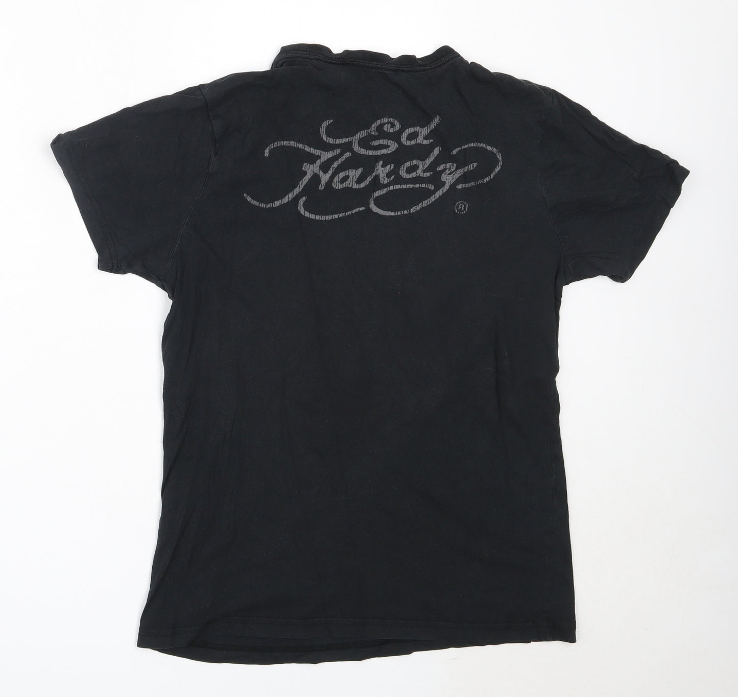 Ed Hardy Mens Black  Cotton  T-Shirt Size M Round Neck