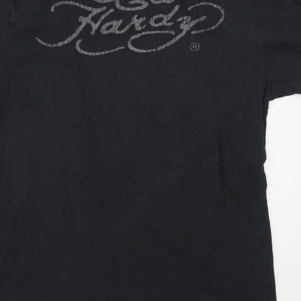 Ed Hardy Mens Black  Cotton  T-Shirt Size M Round Neck