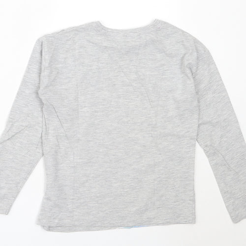 Marks and Spencer Girls Grey  Polyester Basic T-Shirt Size 7-8 Years Round Neck  - frozen