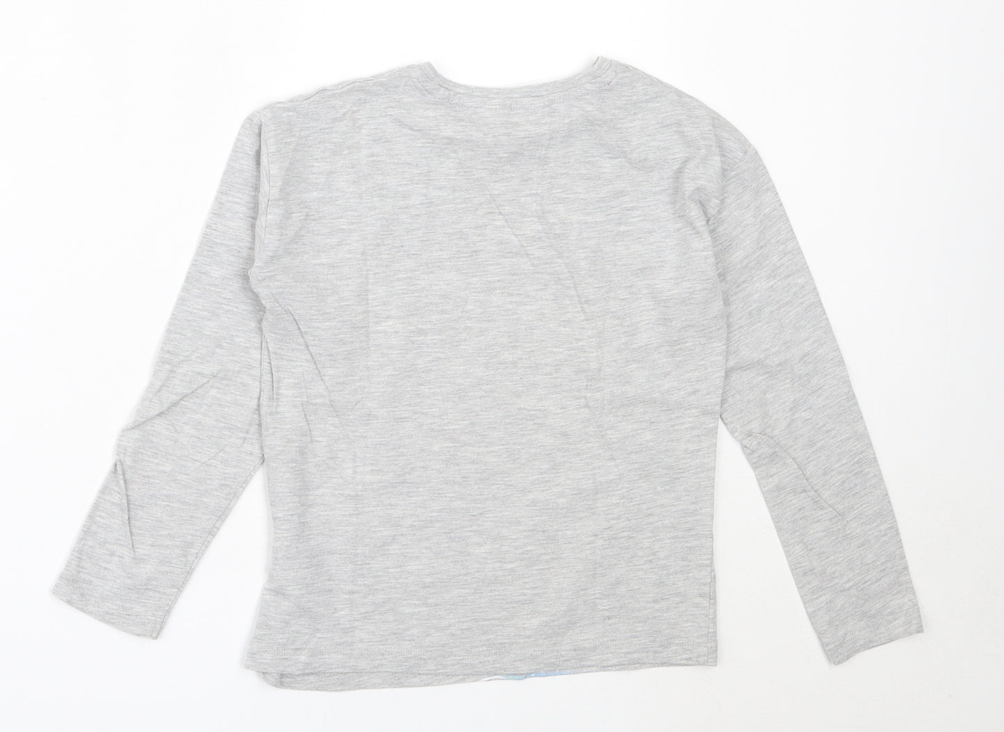 Marks and Spencer Girls Grey  Polyester Basic T-Shirt Size 7-8 Years Round Neck  - frozen