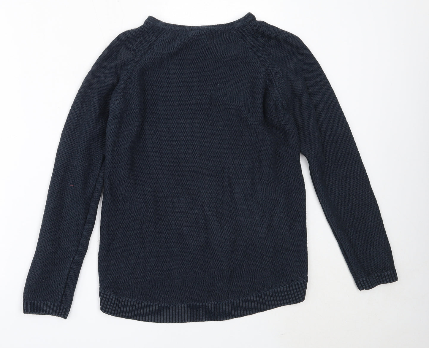 EAST Womens Blue Round Neck  Cotton Pullover Jumper Size S