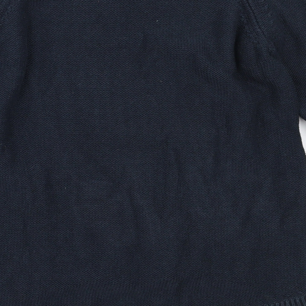EAST Womens Blue Round Neck  Cotton Pullover Jumper Size S