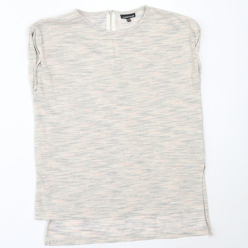 Warehouse Womens Ivory  Polyester Basic T-Shirt Size 10 Round Neck