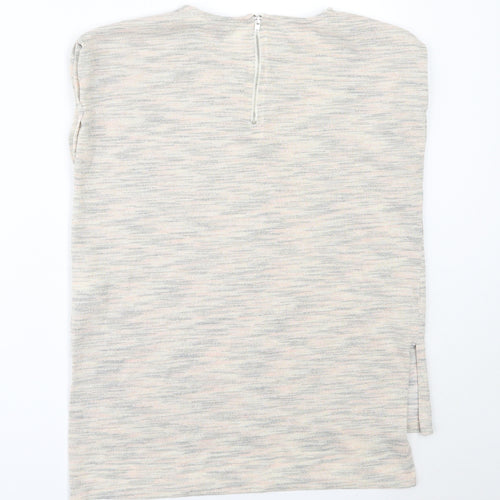 Warehouse Womens Ivory  Polyester Basic T-Shirt Size 10 Round Neck