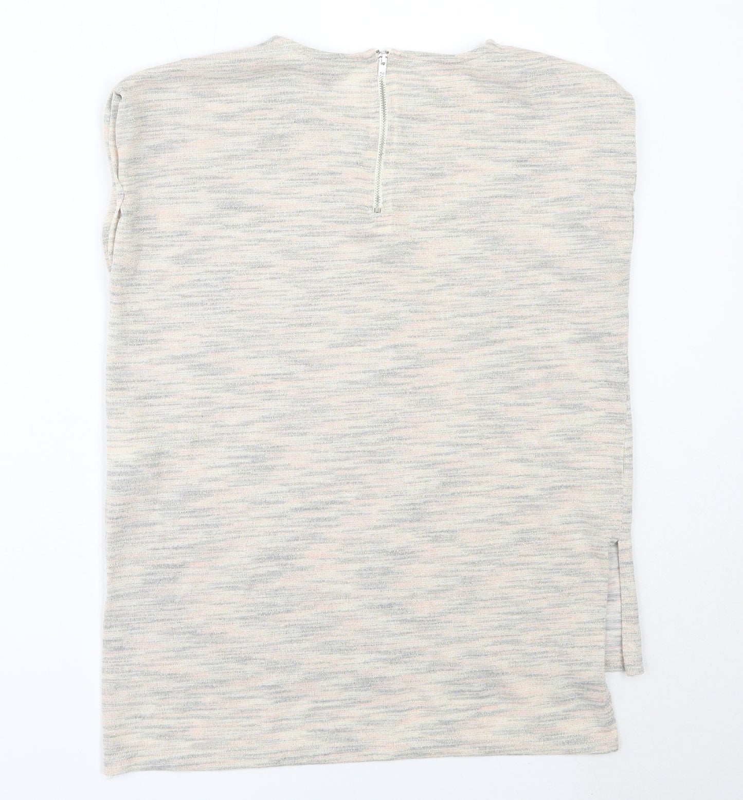 Warehouse Womens Ivory  Polyester Basic T-Shirt Size 10 Round Neck