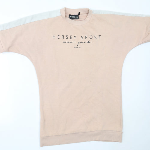 Hersey Womens Pink  Cotton Pullover Sweatshirt Size 10