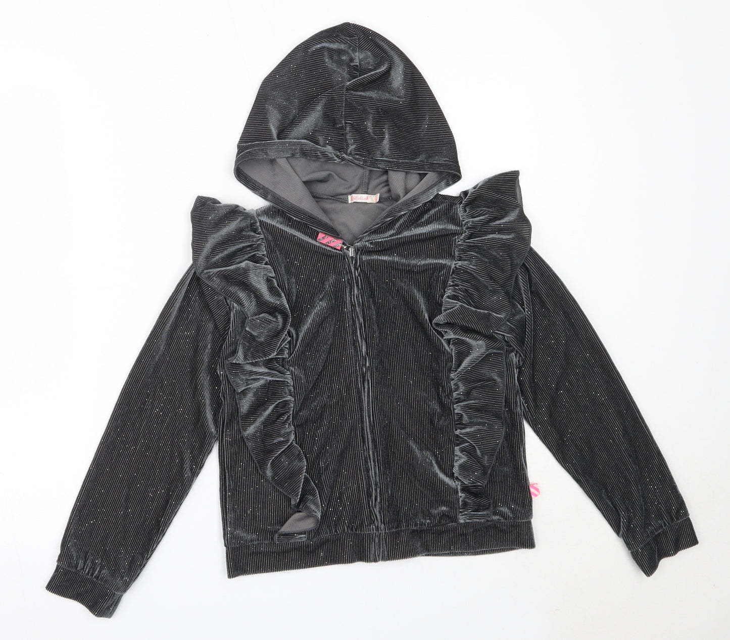 Billieblush Womens Grey  Polyester Full Zip Hoodie Size 10