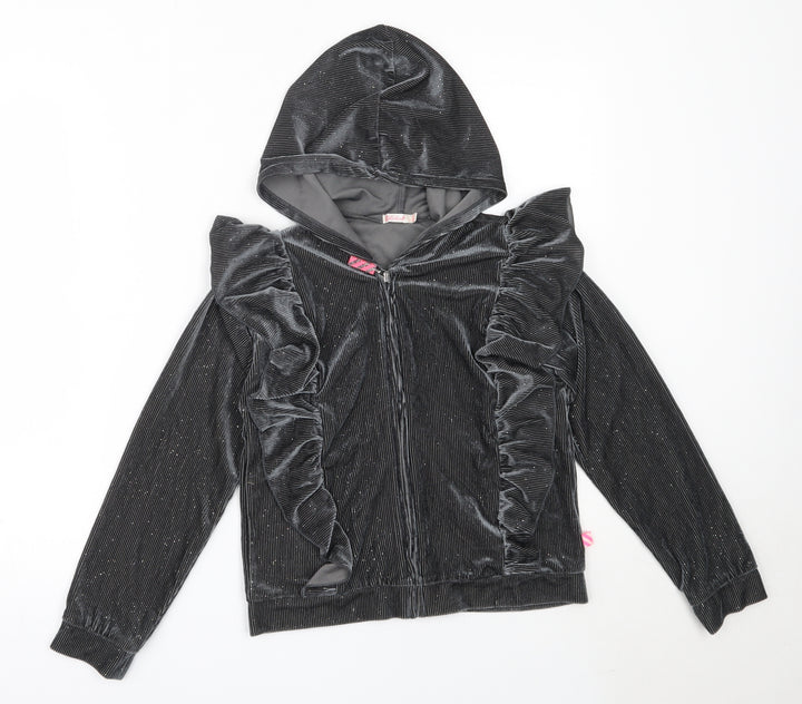Billieblush Womens Grey  Polyester Full Zip Hoodie Size 10