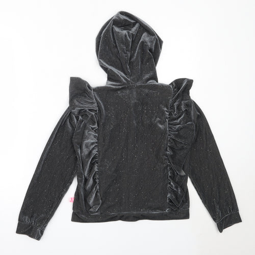 Billieblush Womens Grey  Polyester Full Zip Hoodie Size 10