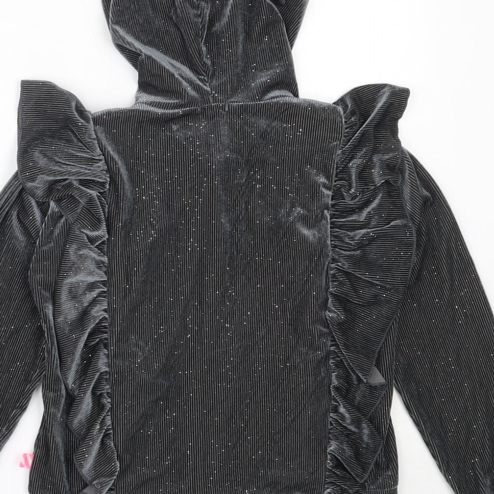 Billieblush Womens Grey  Polyester Full Zip Hoodie Size 10