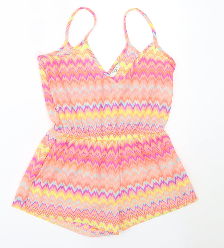 Papaya Womens Orange Polyester Playsuit One-Piece Size XS