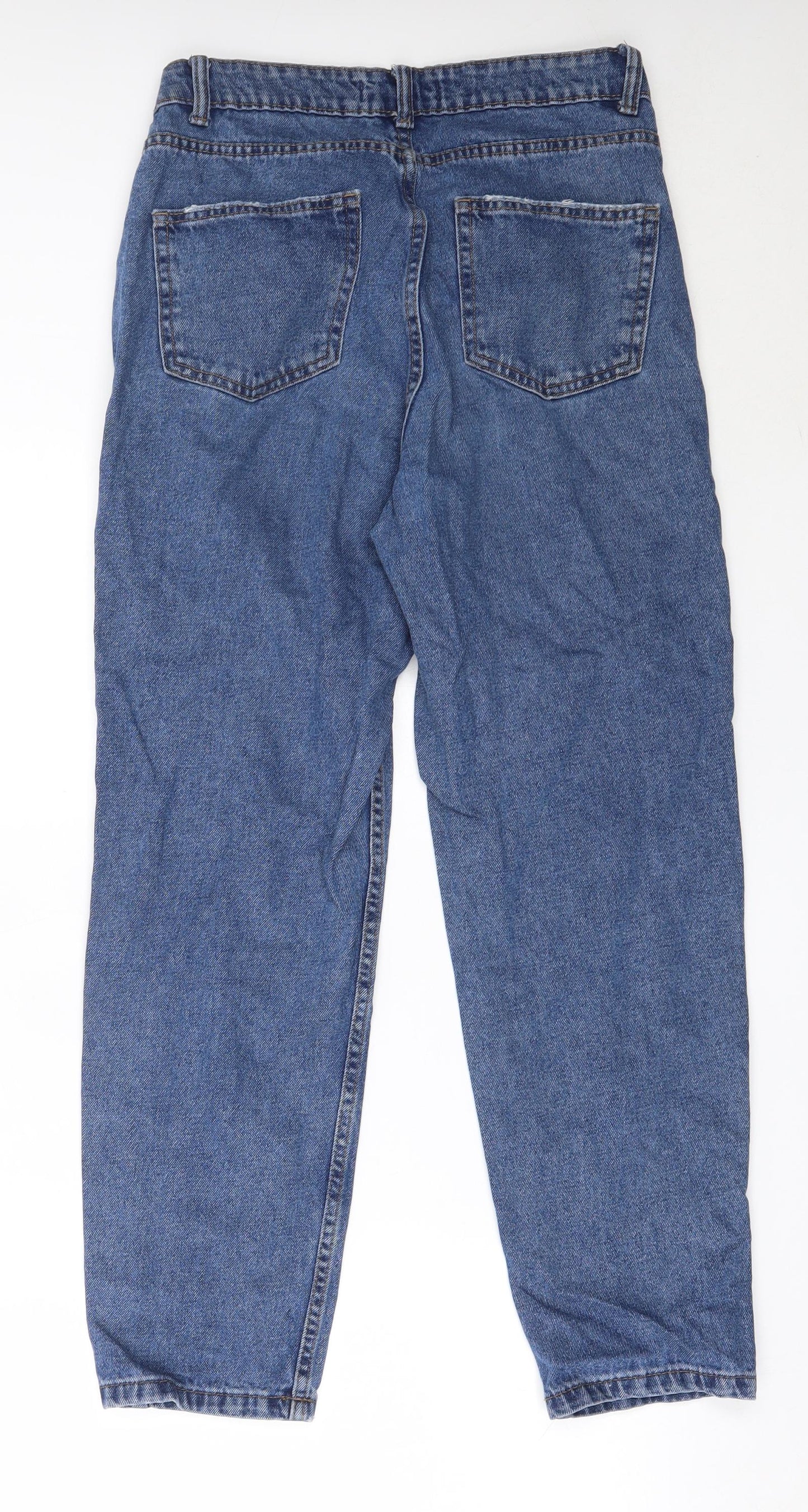 Primark Womens Blue  Cotton Straight Jeans Size 10 L27 in Regular