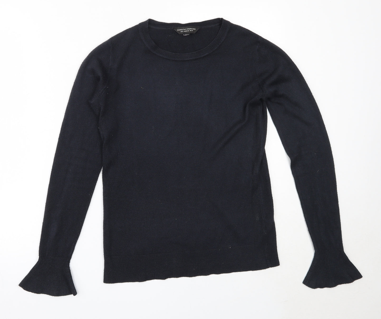 Dorothy Perkins Womens Blue Round Neck  Acrylic Pullover Jumper Size 10