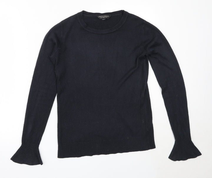 Dorothy Perkins Womens Blue Round Neck  Acrylic Pullover Jumper Size 10