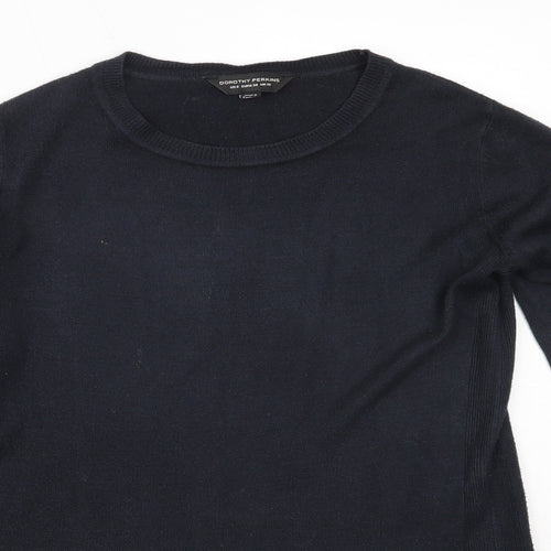 Dorothy Perkins Womens Blue Round Neck  Acrylic Pullover Jumper Size 10