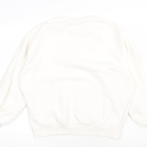 F&F Womens White  Cotton Pullover Sweatshirt Size 8  Pullover - merci