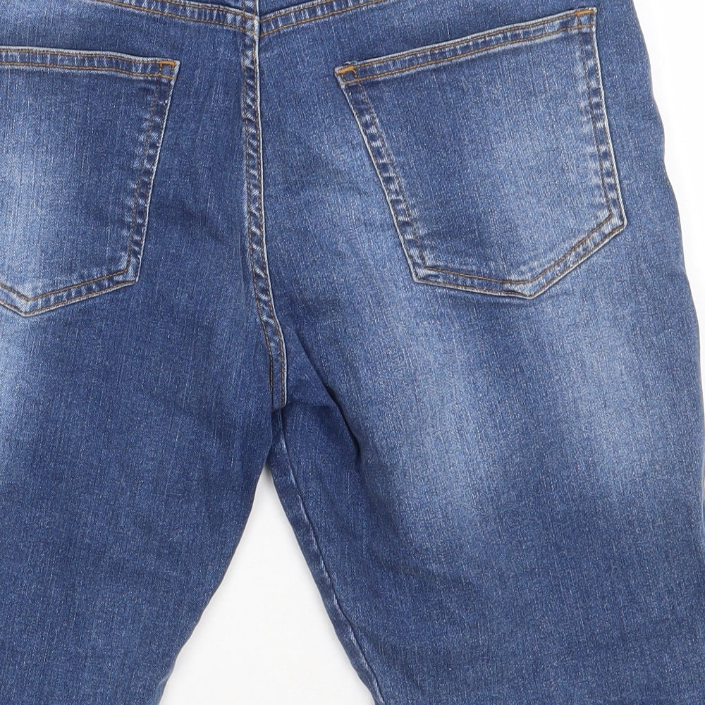 Matalan Boys Blue  Cotton Bermuda Shorts Size 16 Years  Regular Buckle