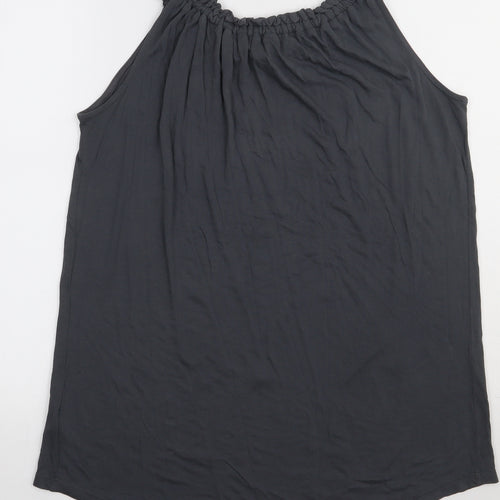 NEXT Womens Grey Polka Dot Viscose Basic Tank Size 12 Crew Neck - Sequin detail