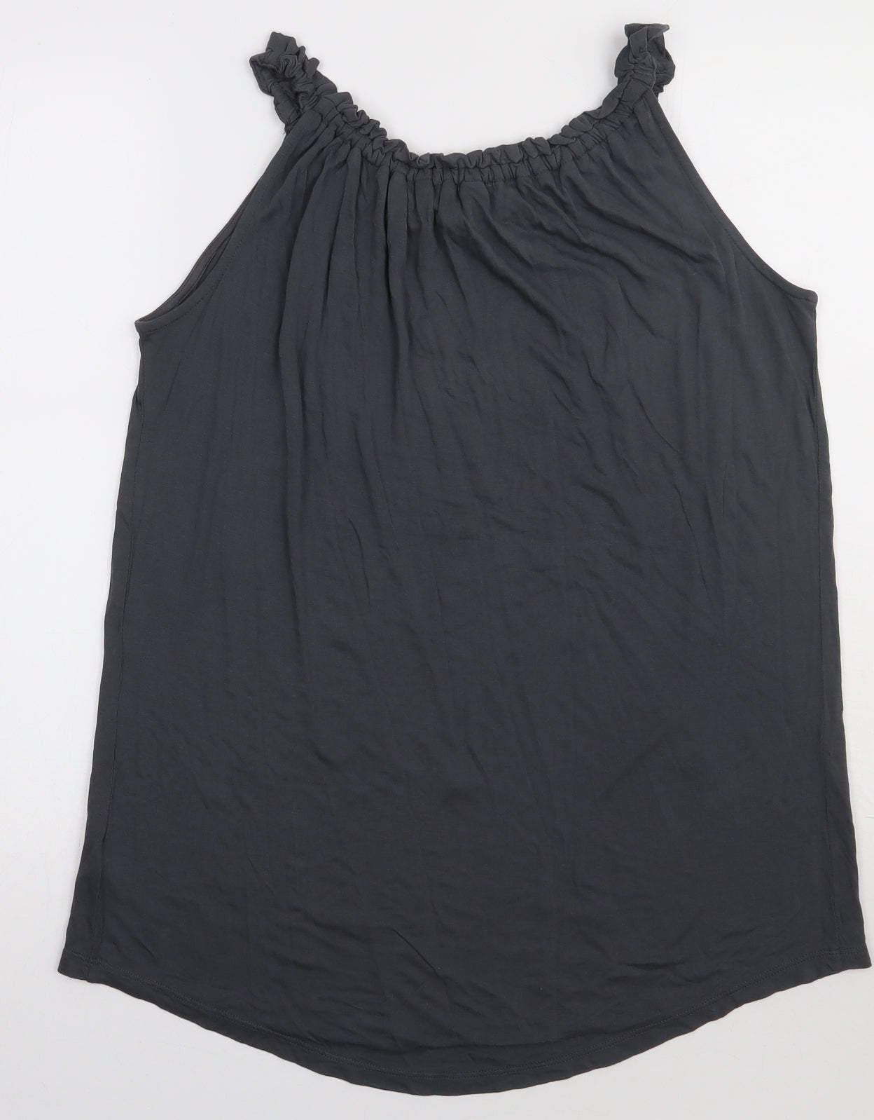 NEXT Womens Grey Polka Dot Viscose Basic Tank Size 12 Crew Neck - Sequin detail