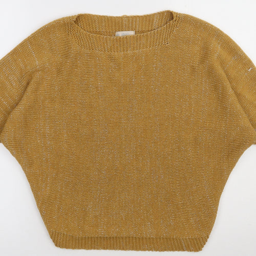 Amanti Womens Yellow  Acrylic Pullover Sweatshirt Size S  Pullover
