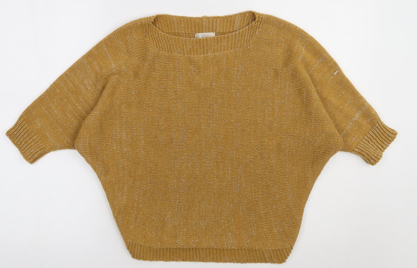 Amanti Womens Yellow  Acrylic Pullover Sweatshirt Size S  Pullover