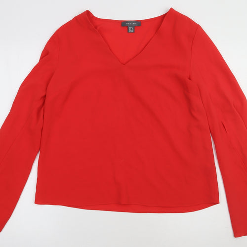 Primark Womens Pink  Polyester Basic Blouse Size 12 V-Neck