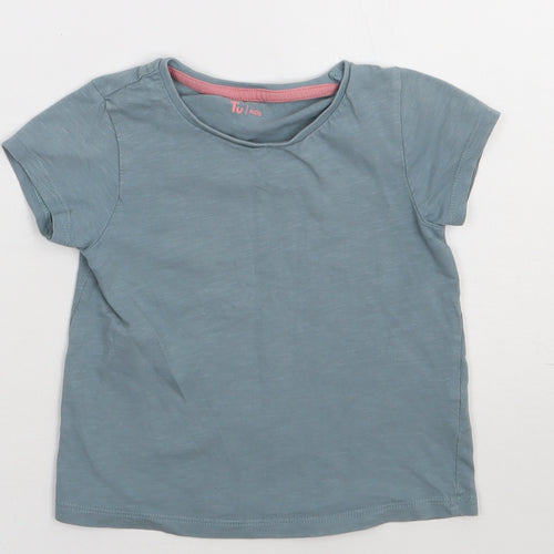 siansburys Girls Grey  Cotton Basic T-Shirt Size 4-5 Years Crew Neck Pullover