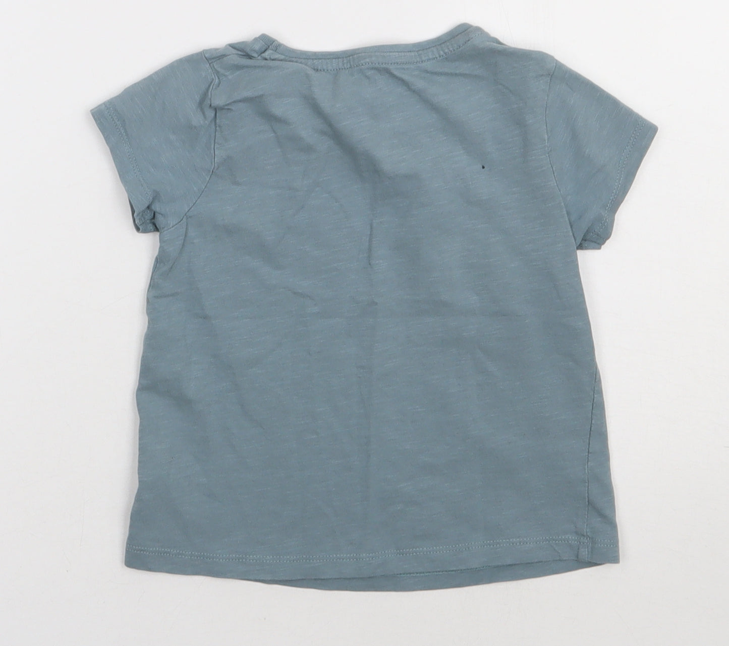 siansburys Girls Grey  Cotton Basic T-Shirt Size 4-5 Years Crew Neck Pullover