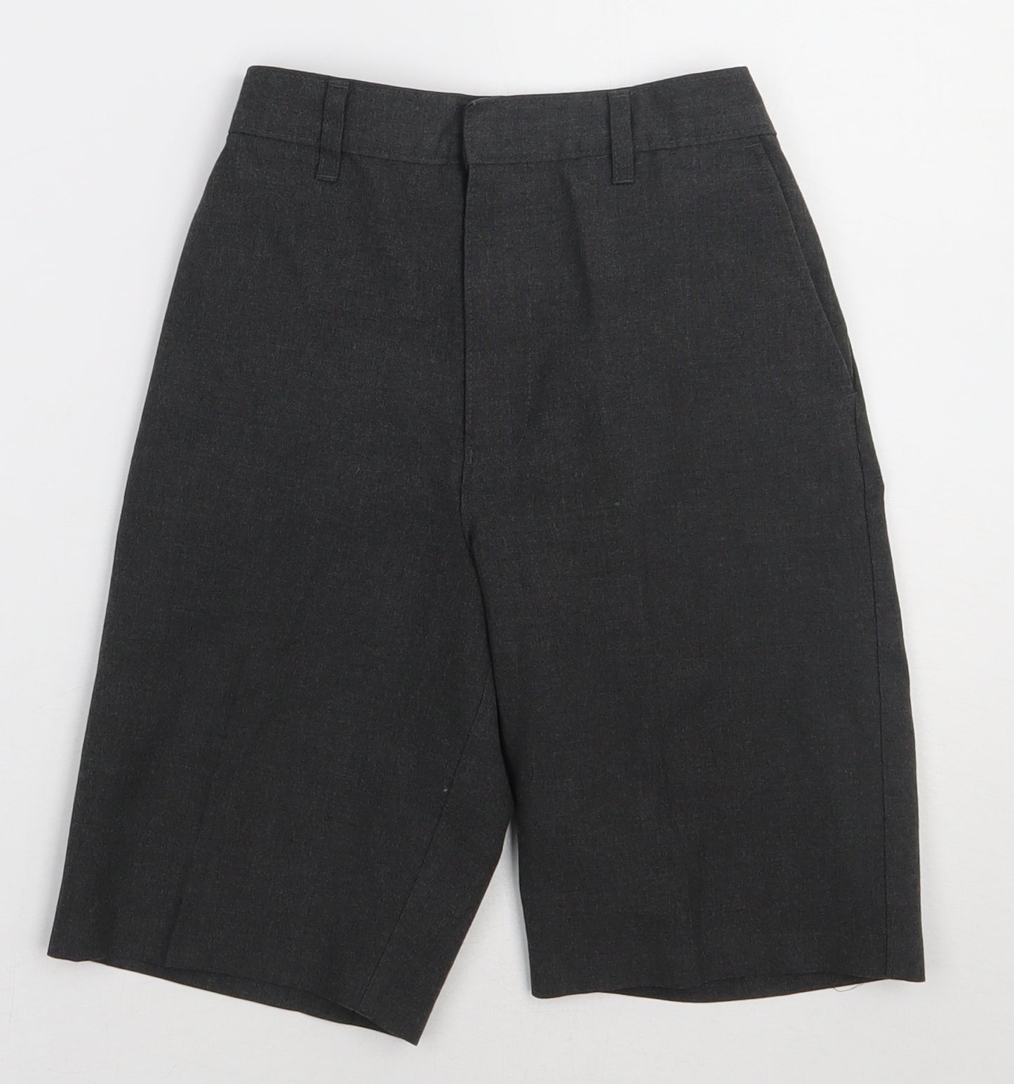 Marks and Spencer Girls Grey  Polyester Bermuda Shorts Size 9-10 Years  Regular Hook & Eye - school Wear