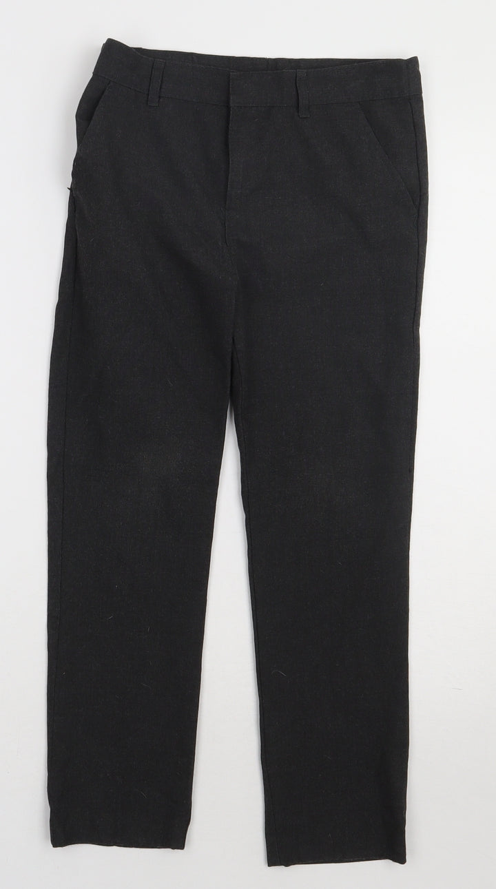 F&F Boys Grey Polyester Capri Trousers Size 8-9 Years Regular Hook & Eye - school Wear